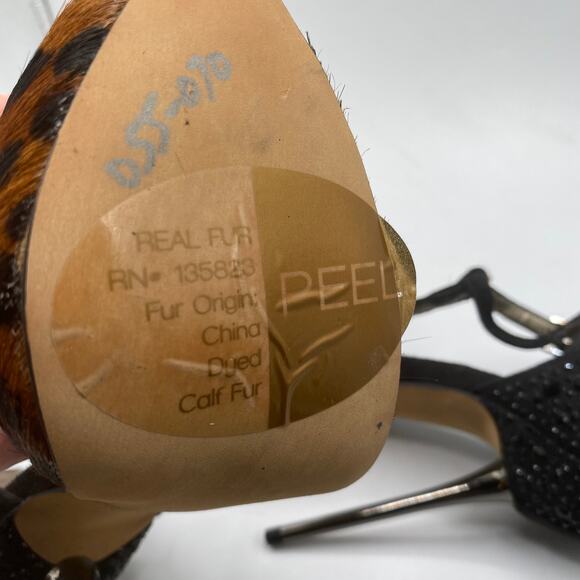 Sam‎ Edelman Scarlett Animal Print Calf Hair Spiky Stiletto Peep Toe 5.5 - Picture 6 of 7